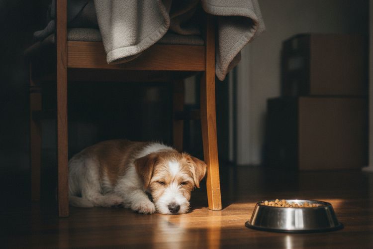When a New Dog Hides Instead of Eating